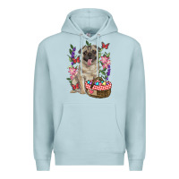 Blue Mist Easter pug Premium Hoodie - RanaPortraitStore