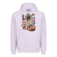 Lilac Easter pug Premium Hoodie - RanaPortraitStore