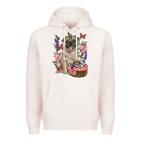 Pale Pink Easter pug Premium Hoodie - RanaPortraitStore