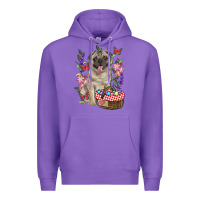 Purple Easter pug Premium Hoodie - RanaPortraitStore