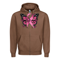 Chestnut breast cancer ribbon  butterfly Zipper Hoodie - MaliasSmallBusiness