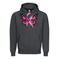 Smoke breast cancer ribbon  butterfly Zipper Hoodie - MaliasSmallBusiness