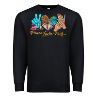 Black peace love nails bbs Premium Sweatshirt - BundleAndBundleShop