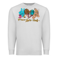 Dove Grey peace love nails bbs Premium Sweatshirt - BundleAndBundleShop