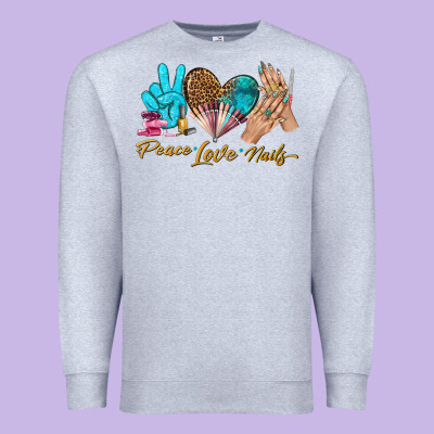 Peace Love Nails Bbs Premium Sweatshirt Designed By Bundleandbundleshop