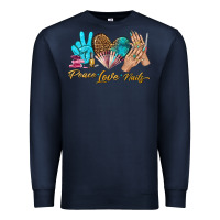 Navy peace love nails bbs Premium Sweatshirt - BundleAndBundleShop