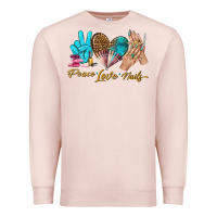 Pale Pink peace love nails bbs Premium Sweatshirt - BundleAndBundleShop