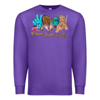 Purple peace love nails bbs Premium Sweatshirt - BundleAndBundleShop