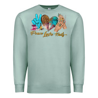 Seafoam peace love nails bbs Premium Sweatshirt - BundleAndBundleShop