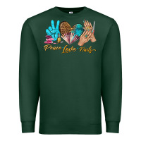 Sports Green peace love nails bbs Premium Sweatshirt - BundleAndBundleShop