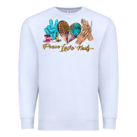 White peace love nails bbs Premium Sweatshirt - BundleAndBundleShop