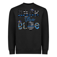 Black back the blue1 Heavyweight Sweatshirt - CowhideDigitalArt
