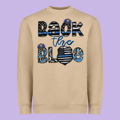 Back The Blue1 Heavyweight Sweatshirt Designed By Cowhidedigitalart