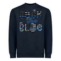 Navy back the blue1 Heavyweight Sweatshirt - CowhideDigitalArt