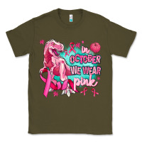 Army Green dinosaur  in october we wear pink Classic Tee - AdoDesignShop