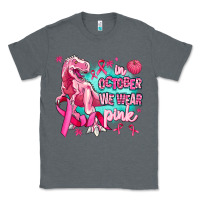 Charcoal Heather dinosaur  in october we wear pink Classic Tee - AdoDesignShop
