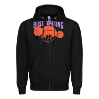 Black busy raising ballers Zipper Hoodie - MaliasSmallBusiness