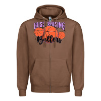 Chestnut busy raising ballers Zipper Hoodie - MaliasSmallBusiness