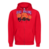 Red busy raising ballers Zipper Hoodie - MaliasSmallBusiness