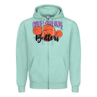 Seafoam busy raising ballers Zipper Hoodie - MaliasSmallBusiness