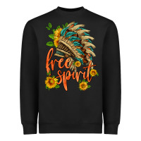 Black free spirit sunflower and indian headdress Heavyweight Sweatshirt - HRA Design Shop