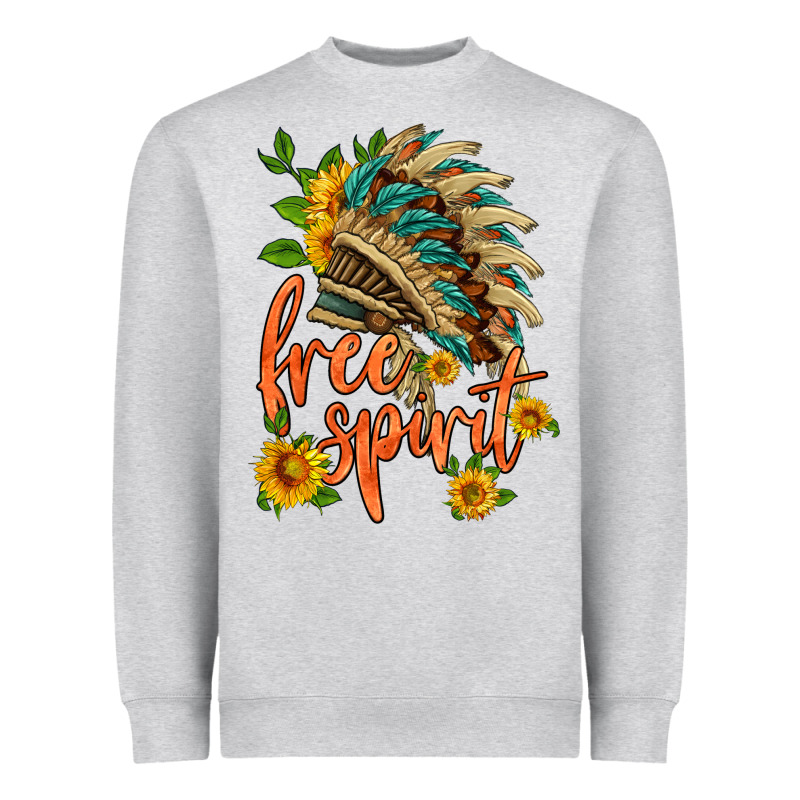 Free Spirit Sunflower And Indian Headdress Heavyweight Sweatshirt by HRA Design Shop | Teevron