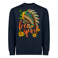 Navy free spirit sunflower and indian headdress Heavyweight Sweatshirt - HRA Design Shop