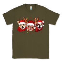 Army Green christmas dogs corgi chihuahua frenchie Classic Tee - Jasminsmagicworld
