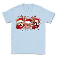 Dusty Blue christmas dogs corgi chihuahua frenchie Classic Tee - Jasminsmagicworld