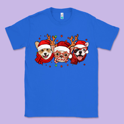 Christmas Dogs Corgi Chihuahua Frenchie Classic Tee Designed By Jasminsmagicworld