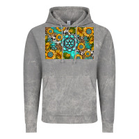 Cloud Rock western turquoise and sunflowers skinny metal can holder Vintage Hoodie - HRA Design Shop