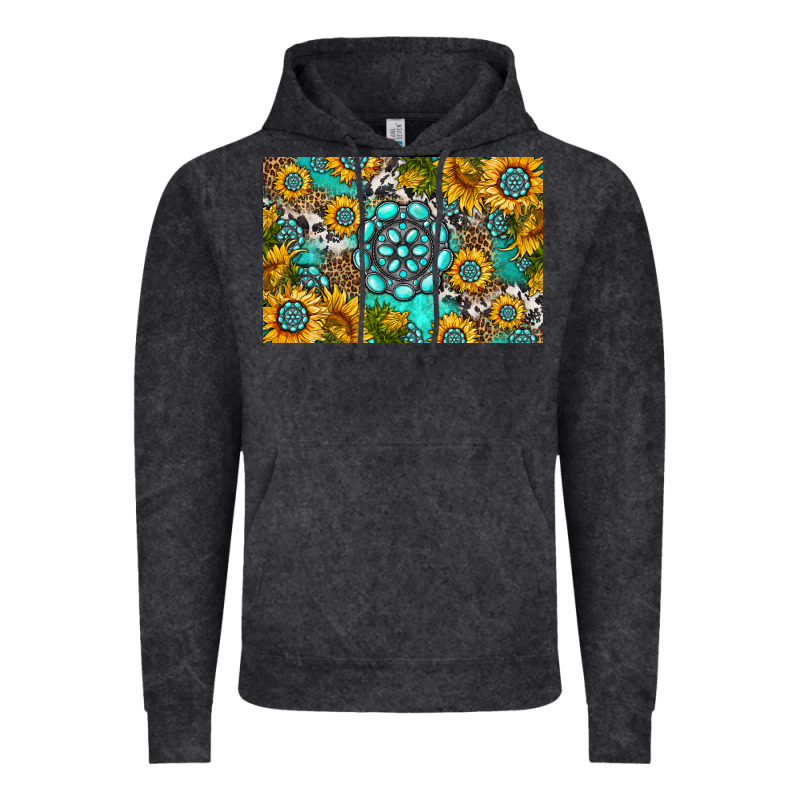 Western Turquoise And Sunflowers Skinny Metal Can Holder Vintage Hoodie by HRA Design Shop | Teevron