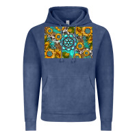 Vintage Denim western turquoise and sunflowers skinny metal can holder Vintage Hoodie - HRA Design Shop