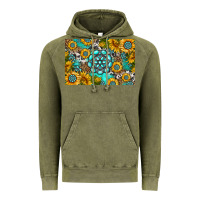 Vintage Olive western turquoise and sunflowers skinny metal can holder Vintage Hoodie - HRA Design Shop