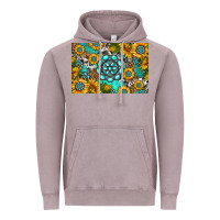 Vintage Zinc western turquoise and sunflowers skinny metal can holder Vintage Hoodie - HRA Design Shop