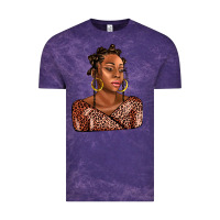 Cloud Purple afro woman Vintage Tee - AdoDesignShop