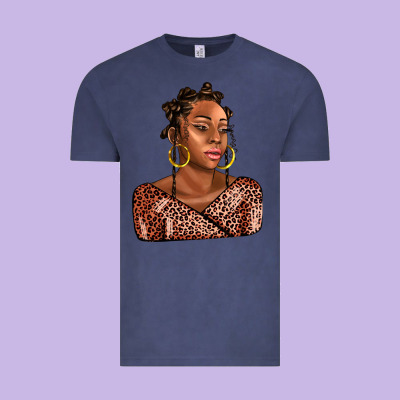 Afro Woman Vintage Tee Designed By Adodesignshop