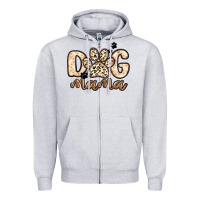 Heather Grey dog mama Zipper Hoodie - MaliasSmallBusiness