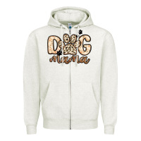 Oatmeal Heather dog mama Zipper Hoodie - MaliasSmallBusiness