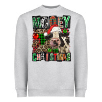 Heather Grey Mooey christmas Heavyweight Sweatshirt - FaDigitalArtStudio