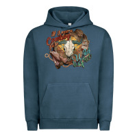 Pigment Midnight Navy Cowboy wild and free western Urban Hoodie - HowdyJamesFarm