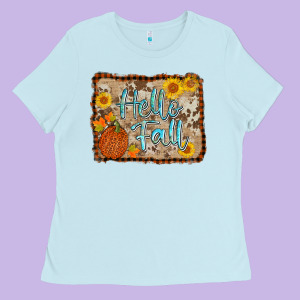 Hello Fall Ladies Tee Designed By Adodesignshop