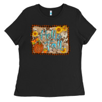 Black hello fall Ladies Tee - AdoDesignShop