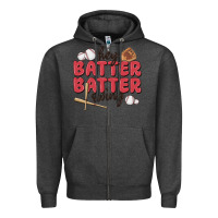 Charcoal Heather hey batter batter swing Zipper Hoodie - MaliasSmallBusiness