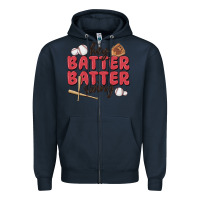 Navy hey batter batter swing Zipper Hoodie - MaliasSmallBusiness