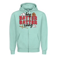 Seafoam hey batter batter swing Zipper Hoodie - MaliasSmallBusiness