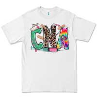 White cna nurse tie dye leopard Premium Tee - RanaPortraitStore