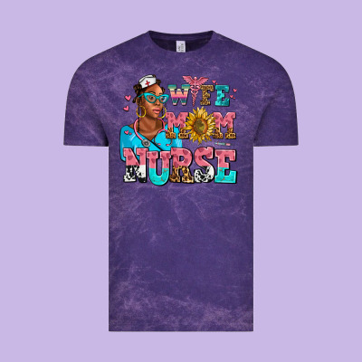 Afro Wife Mom Nurse Vintage Tee Designed By Adodesignshop
