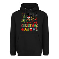 Black just a girl who loves christmas Heavyweight Hoodie - MaliasSmallBusiness