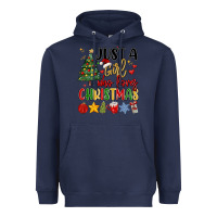 Navy just a girl who loves christmas Heavyweight Hoodie - MaliasSmallBusiness